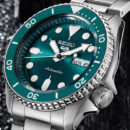Seiko 5 Sports Automatic Green Dial Silver Steel Strap Watch For Men - SRPD61K1